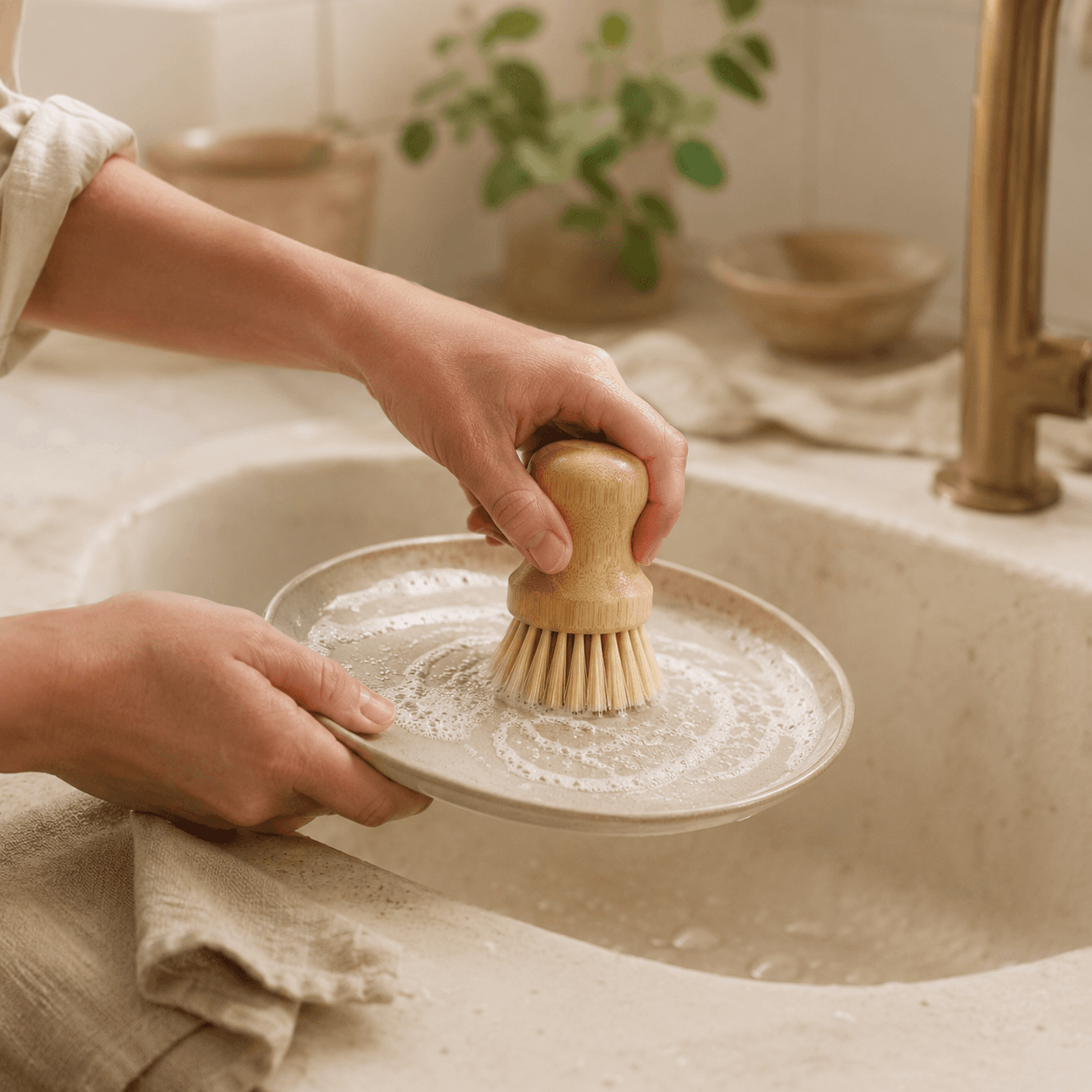 Brocha de Bambú y Sisal · Bambú y sisal · Asia · Kalathia
