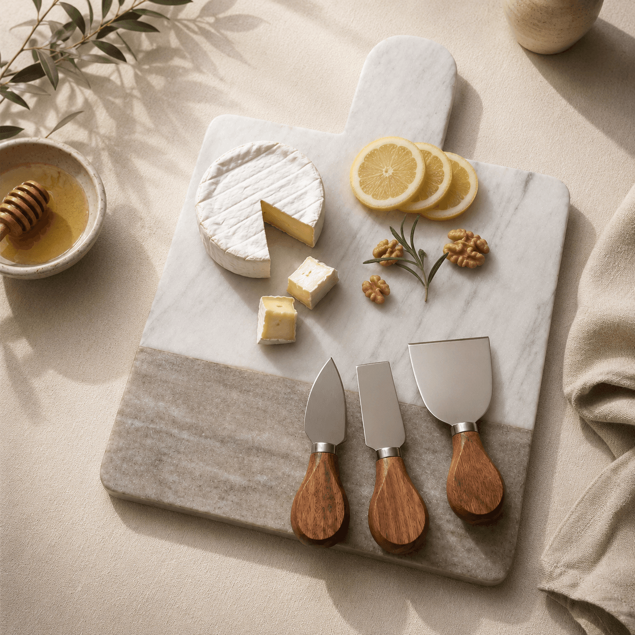 Tabla de Mármol con Mango · Mármol · India · Kalathia
